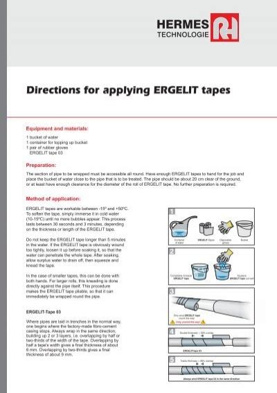 ergelit hermes|Directions for applying ERGELIT tapes.